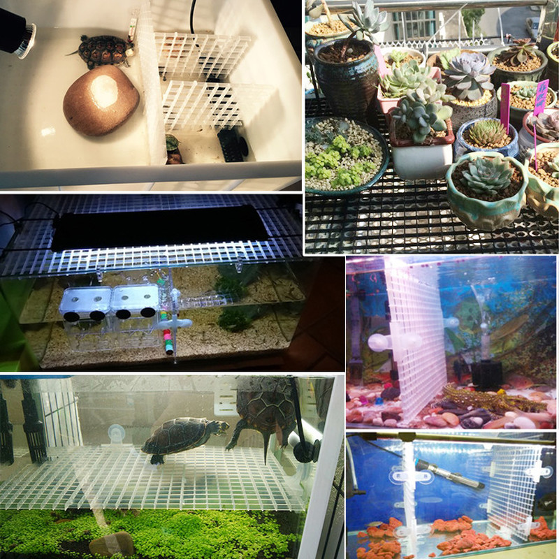 1PCS Grid Isolate Board Plastics Divider Filter Isolation Net Fish Tank Bottom Tray Separator Plate Aquarium Accessories /Sucker