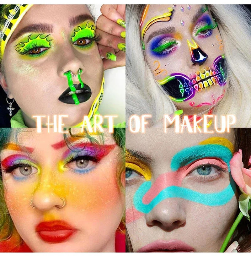 body painting childrens flash tattoos Halloween party makeup dresses beauty painting color palette 240829