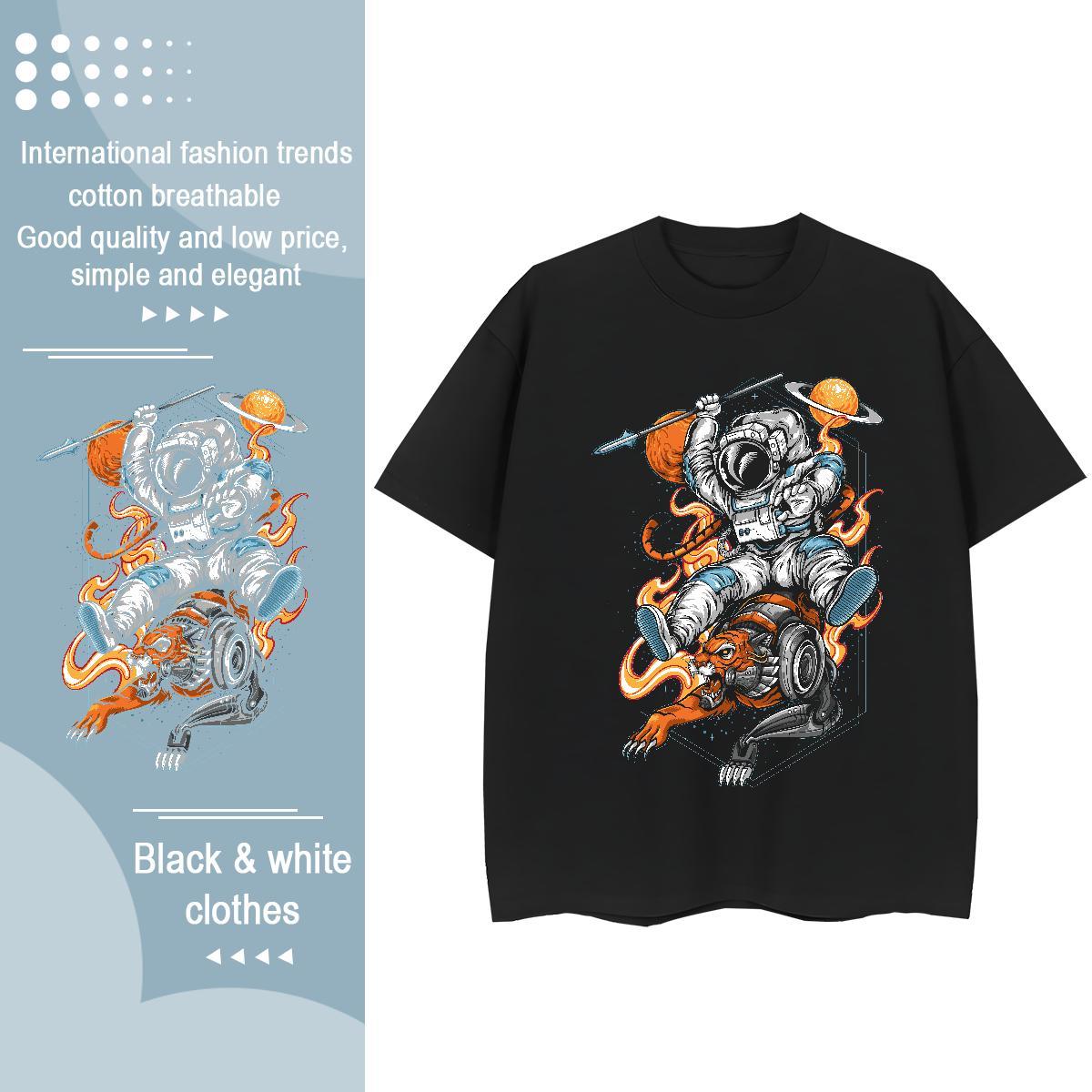 Loose Woman Tshirt 100% Cotton 230g universe Spring Summer Women T Shirts Short sleeve Soft DIY Anime Printed Tees Shirts