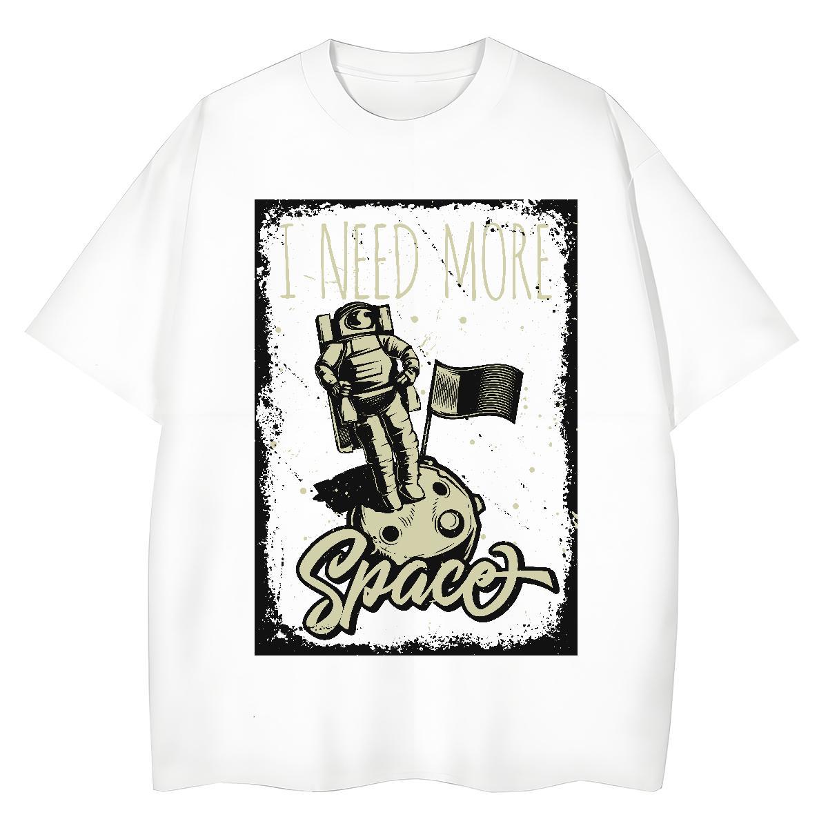 Unisex Lady T shirt 100% Cotton 230g spaceman Spring Summer T-Shirts Comfortable Floral Print Tops Shirt