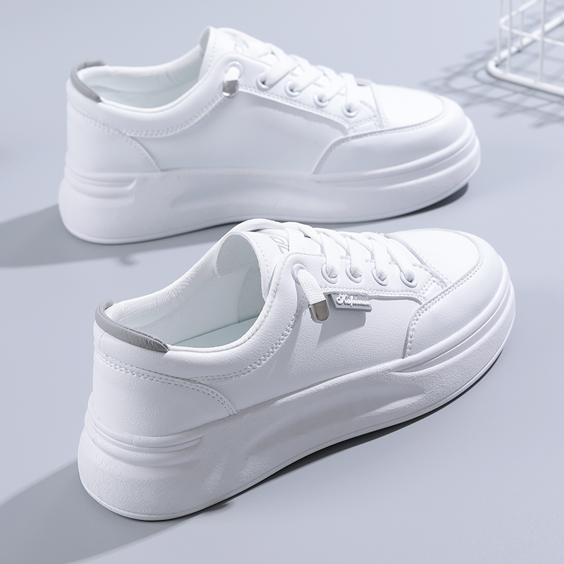 hot Women's Breathable White Sneakers: Lace-up Lightweight Trainers for Ladies