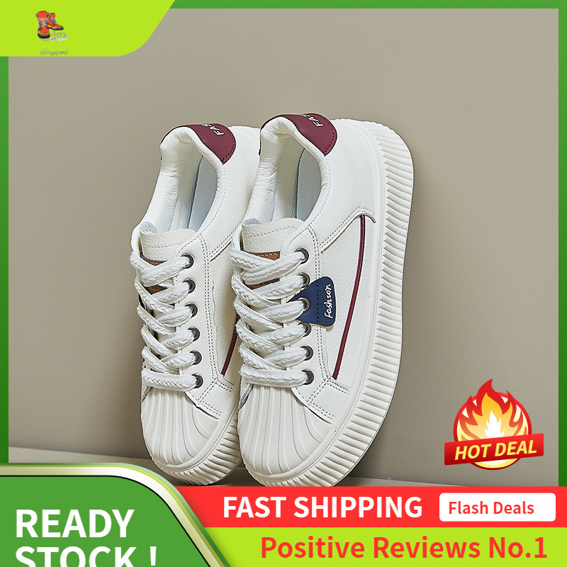 Ddmysports Spring New White Shoes Korean Edition Ins Sports Running Female Students Thick Bottom Eight Increase Leisure Street Photo OUTDOOR