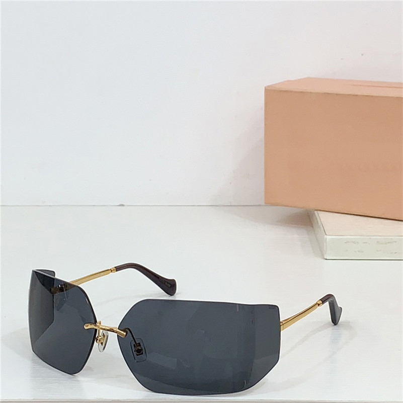 New fashion wraparound sunglasses 54Y rimless curved lenses metal temples contemporary design style ultra-light outdoor UV400 protection glasses