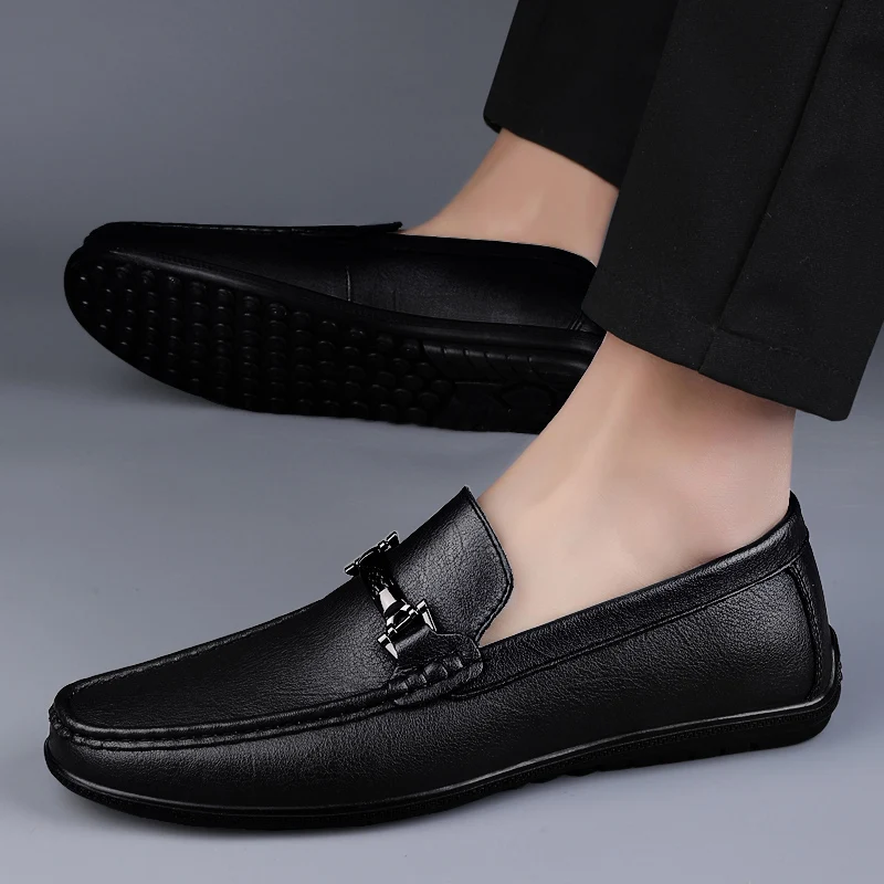 Luxury Brand Men's Shoes Genuine leather Formal Casual shoes New Men Dress High-Quality Loafers Driving Shoes Mocassins 2024