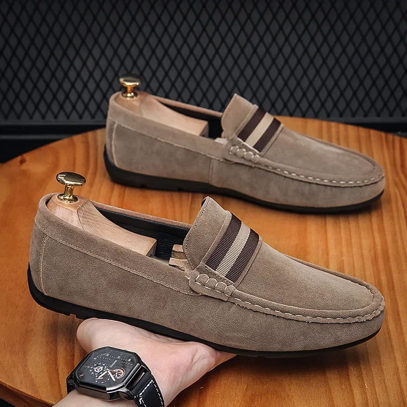 Shoes for Men High Quality Leather Casual Loafers Shoes Moccasins Slip on Flats Man Driving Shoes Men's Chaussure Homme 2024