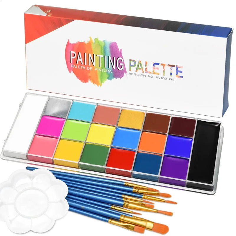 20 color body art painting kit stage makeup waterproof Halloween Christmas oil-based painting palette 240829