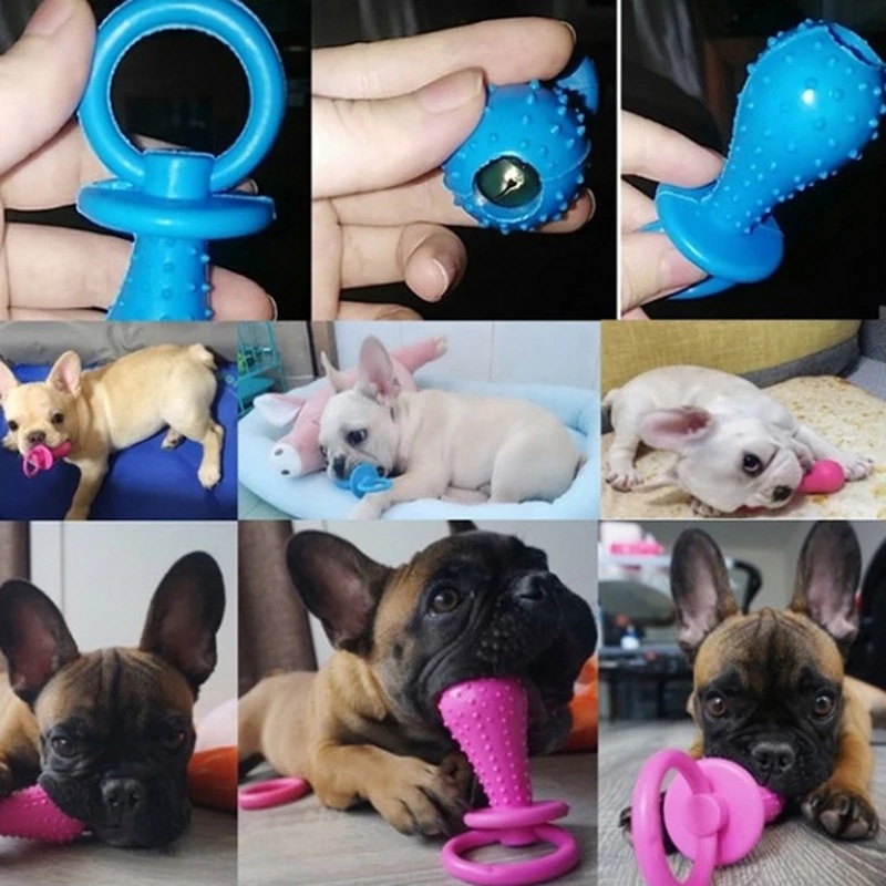 Pet Toys For Small Dogs Rubber Pacifier Ring Shape Bite Resistant Dog Toy Puppy Teeth Cleaning Chew Training Toys Pet Supplies