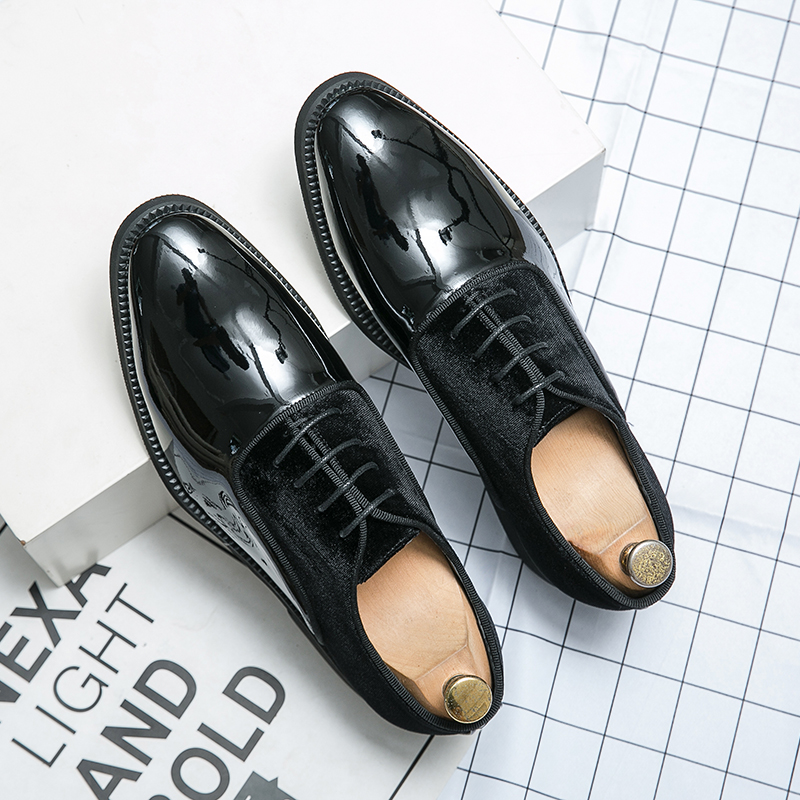 Men's Designer Bright Leather Derby Brand Casual Suit Italian Office Loafers Formal Business Footwear Dress Shoes for Men Flats d0f8