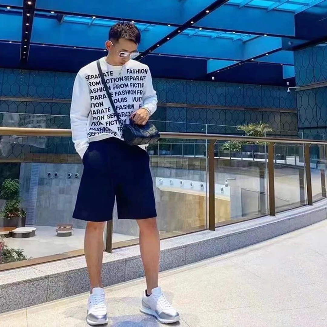 Mens Personality Trend Sweater Mens Trend Cotton Korean Winter Fashion Fully Printed Letter Pull Down 240829