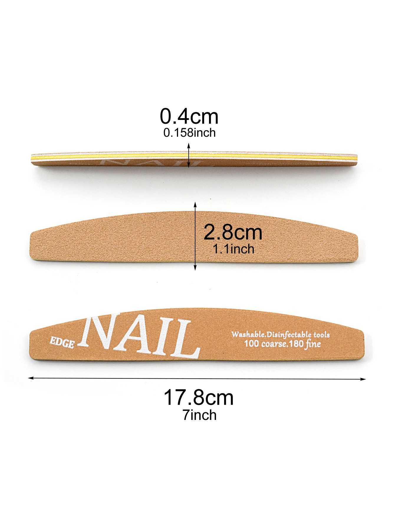 5/10 pieces/batch of wear-resistant professional nail files loose yellow sandpaper single-sided printing nail file tools W240829
