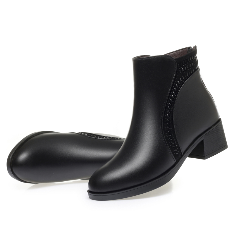 AIYUQI Women's Winter Boots Dress 2024 New Fashion Genuine Leather Women's Ankle Boots Wool Warm Non slip Women's Booties
