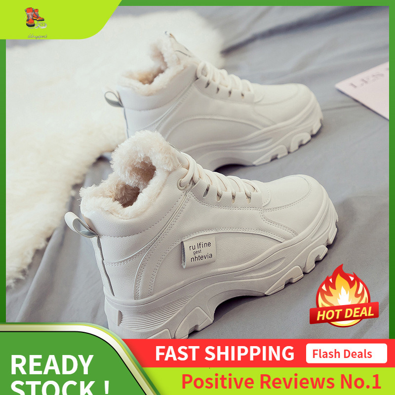 Ddmysports Ins Plus Velvet Dad Women Winter New Style Student Versatile Warm Igh Top Korean Edition Sports Shoes A OUTDOOR