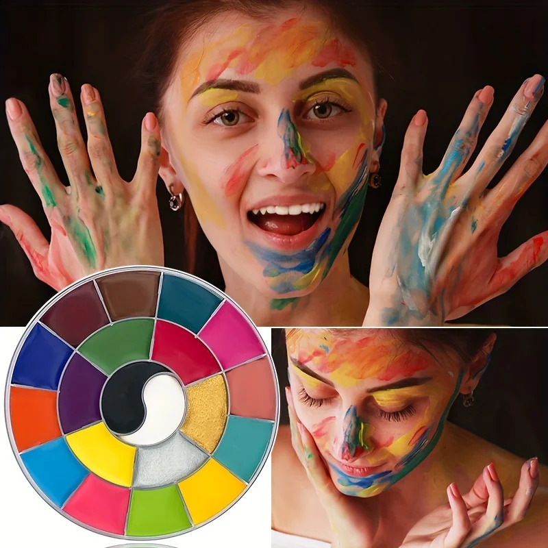 20 color oil makeup palette set with brushes for Rrole to play Christmas Halloween fancy carnival energetic parties 240829