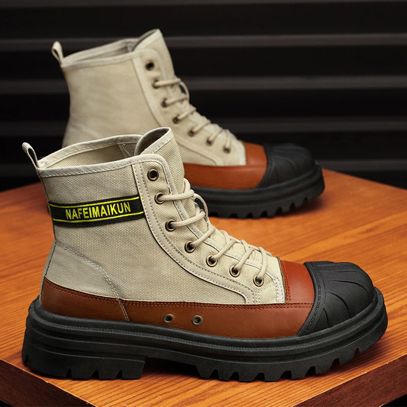 Men CYYTL Boots Canvas Shoes Winter Casual Designer Ankle Platform Motorcycle Tactical Cowboy Combat Work Safety 3033