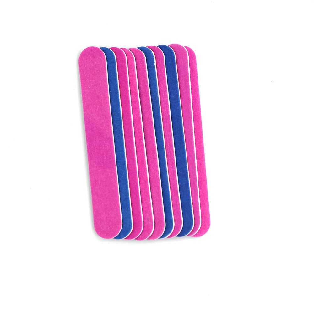 10/50/100 pieces double-sided 180/240 grit nail file nail buffer pink purple disposable nail file handle art tool W240829