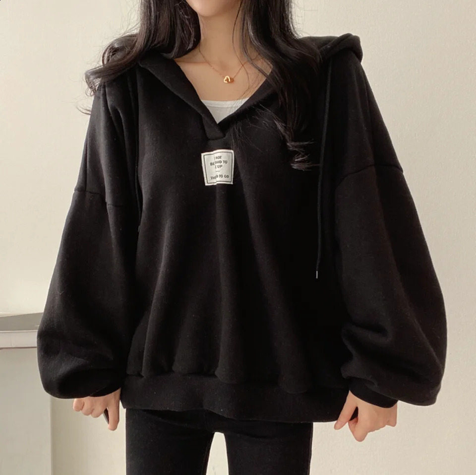 BF style loose womens hooded jacket with bat sleeves zipper top autumn full matching fashionable sportswear 240827