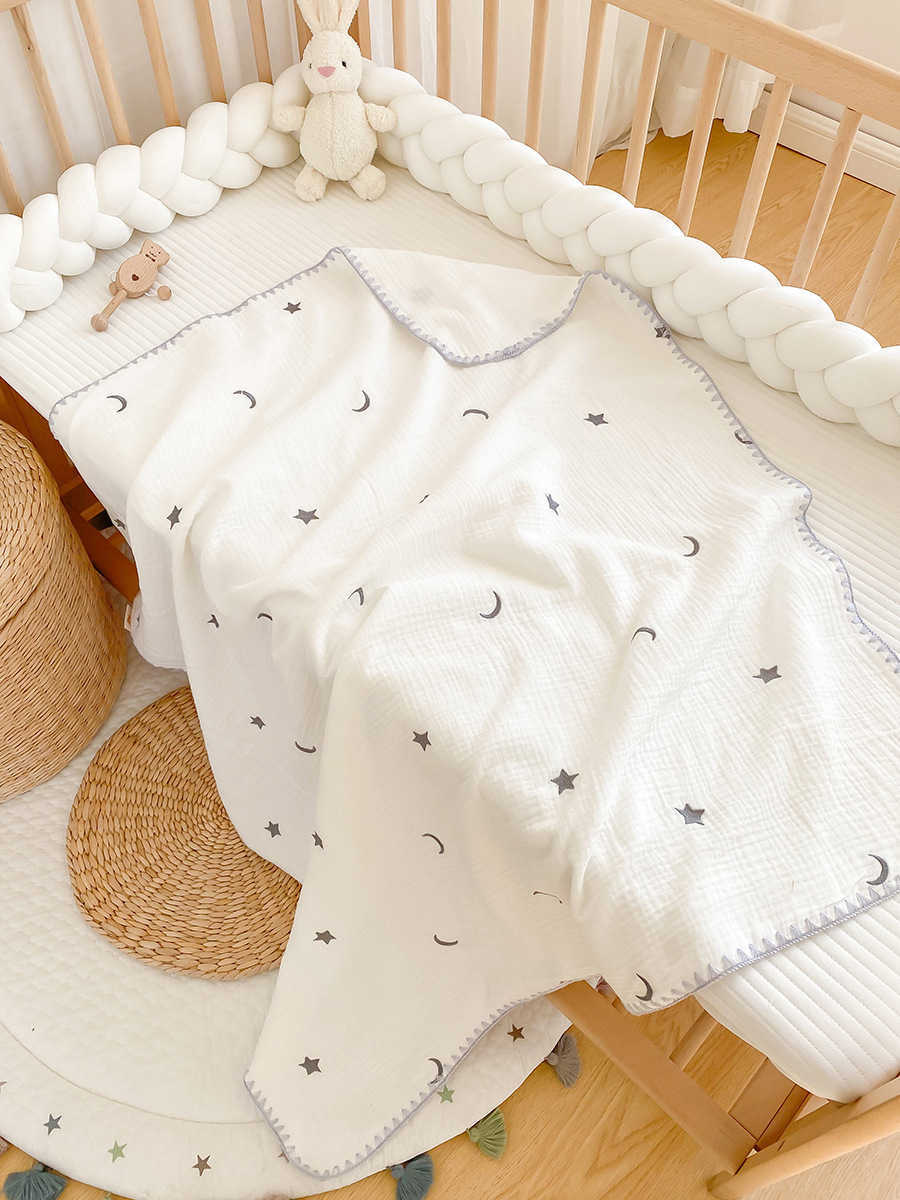 Blankets Swaddling Soft and sticky four layer gauze baby blanket pure cotton newborn wrap baby nap in kindergarten air-conditioned towel worn by summe