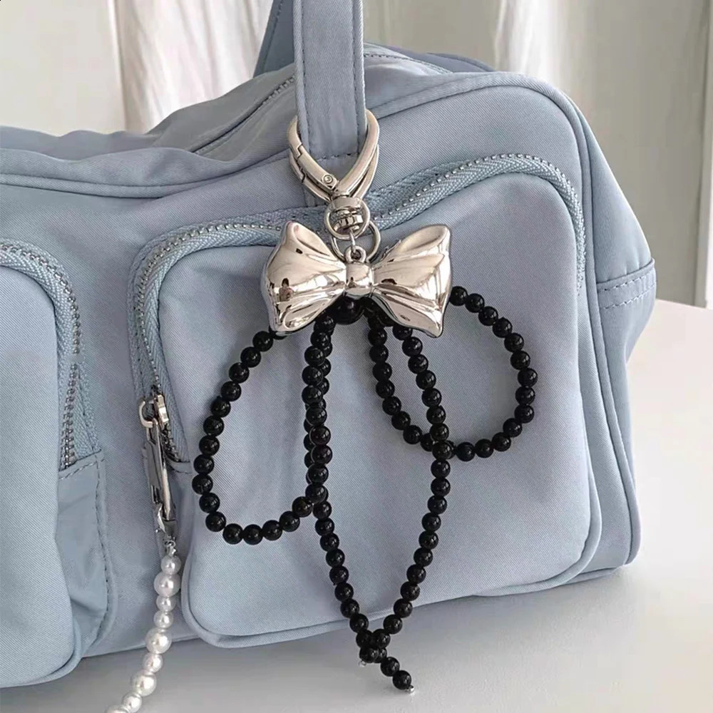 Cute Bow pearl Bag Pandent Chain Y2K Bowknot Charm Keychain Hanging Decorations for Purse Handbag Pendant Accessories y241017