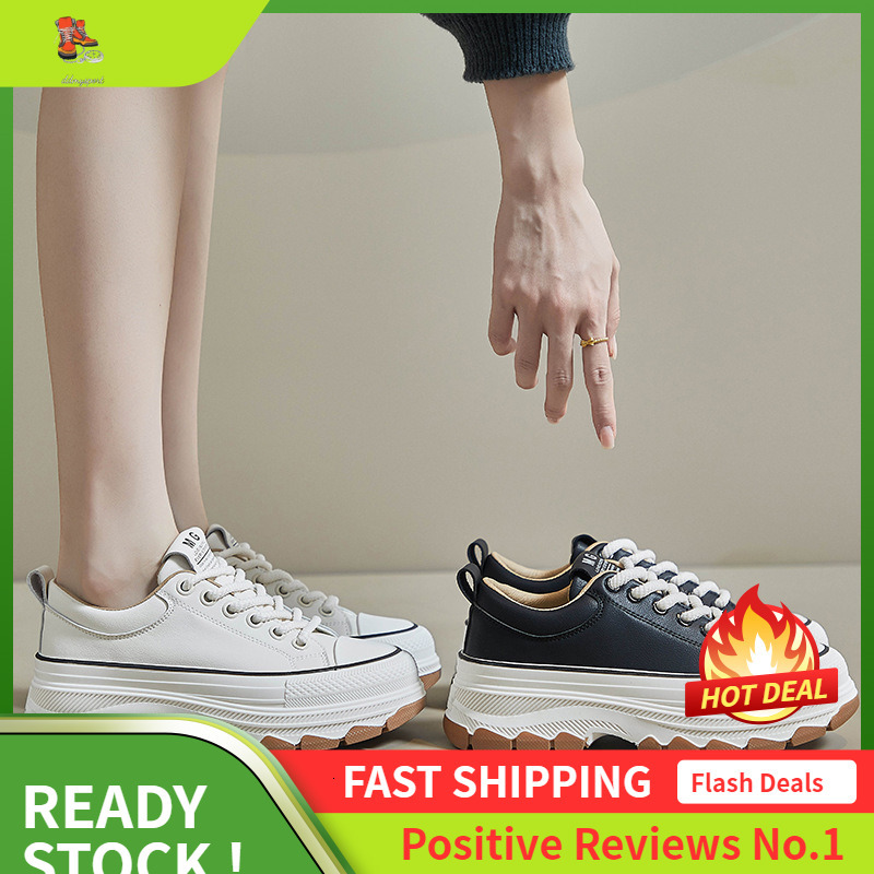 Ddmysports Korean Version Of White Spring New Ins Trendy Student Casual For Women Thick Soled Height Increasing Board Shoes MX OUTDOOR