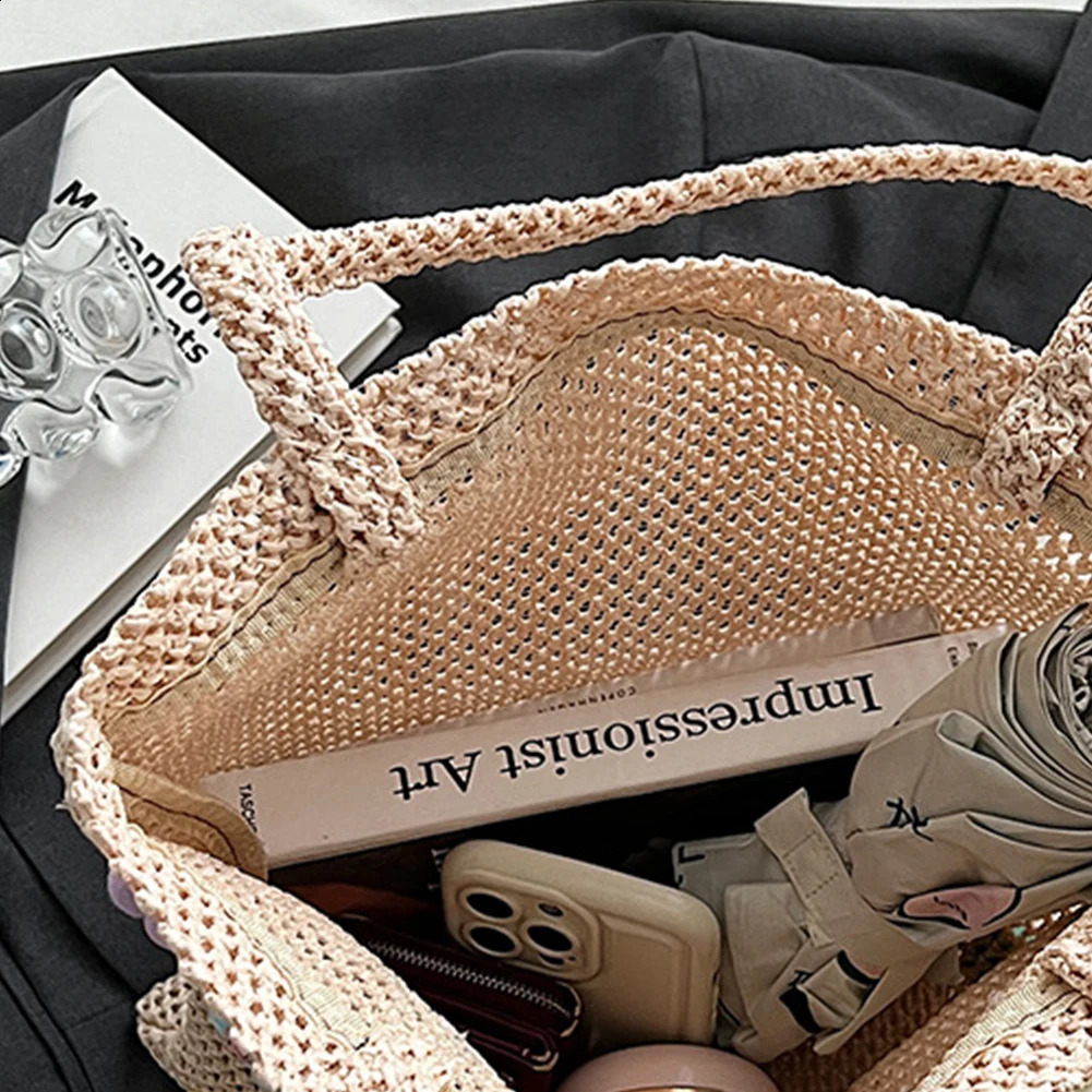 Sweet Flower Beach Bag large tote bag casual handbag vacation travel 240830