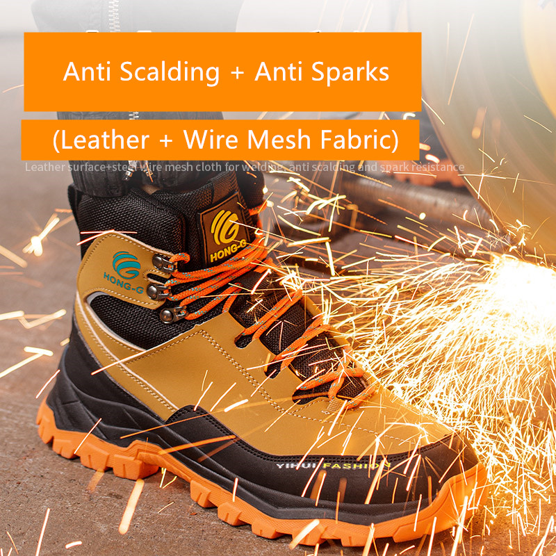 Hot Construction Safety Shoes: Waterproof Steel Toe Work Sneakers, High Top Anti-Puncture Boots New For Men