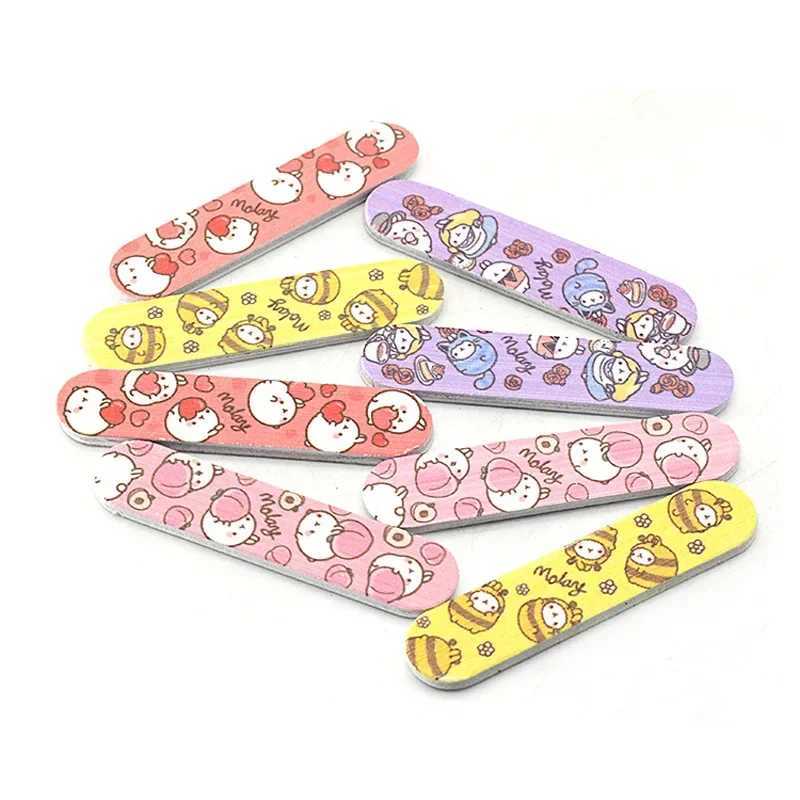 6 pieces of nail files cute mini printing machine sanding double-sided processing machine small sanding strip sanding strip polishing processing tool 