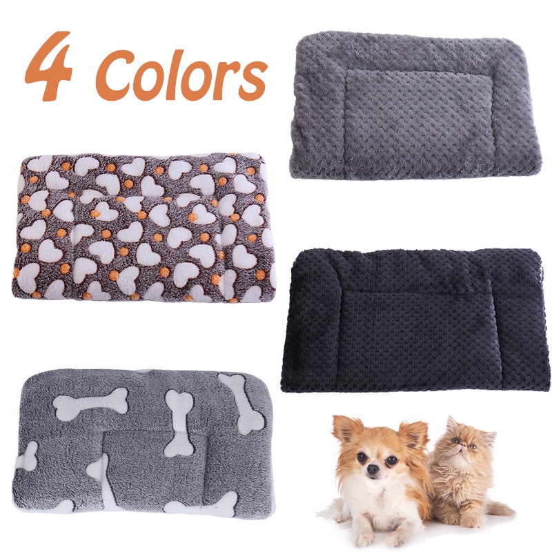 Washable Flannel Thickened Pet Pad Soft Fleece Pet Cushion Dog Bed Blanket Throw Blankets for Small Large Dogs Cats Pet Products
