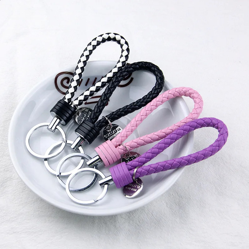 Stylish PU Leather Braided Woven Keychain Bag Pendant A Perfect Gift for Men and Women 240829