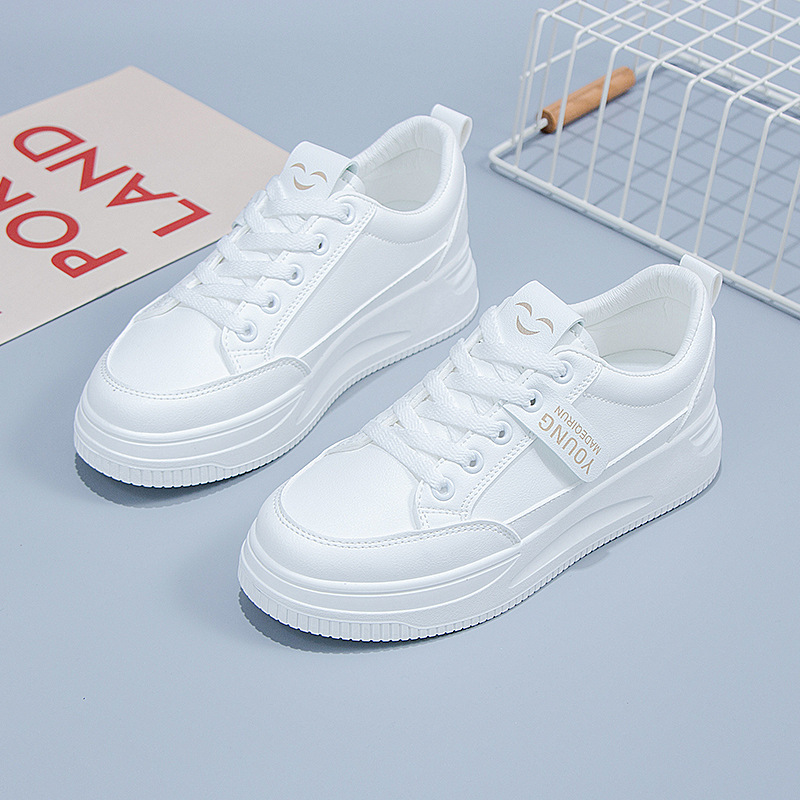 Women's 2023 Spring New Thick-soled Female Casual Shoe for Sports Students Sneakers Woman White Platform Sports Shoes