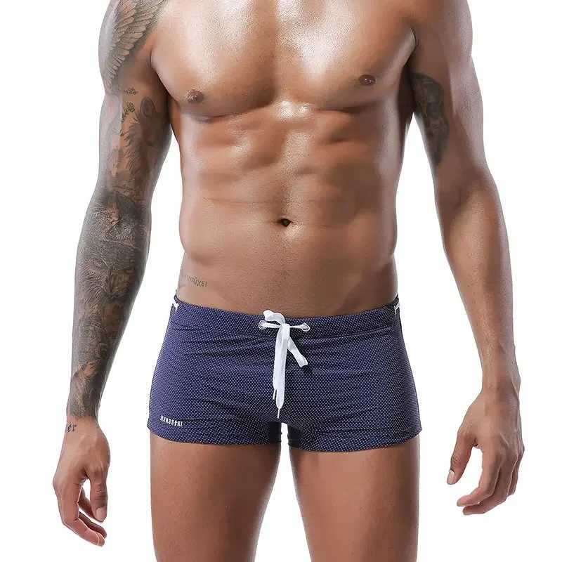 Mens Swimwear Boxers Low Rise Swim Boxer Briefs Mens Swimming Trunks Beach Shorts Male Surffing Swimsuit Bathing Suits Beachwear W250214