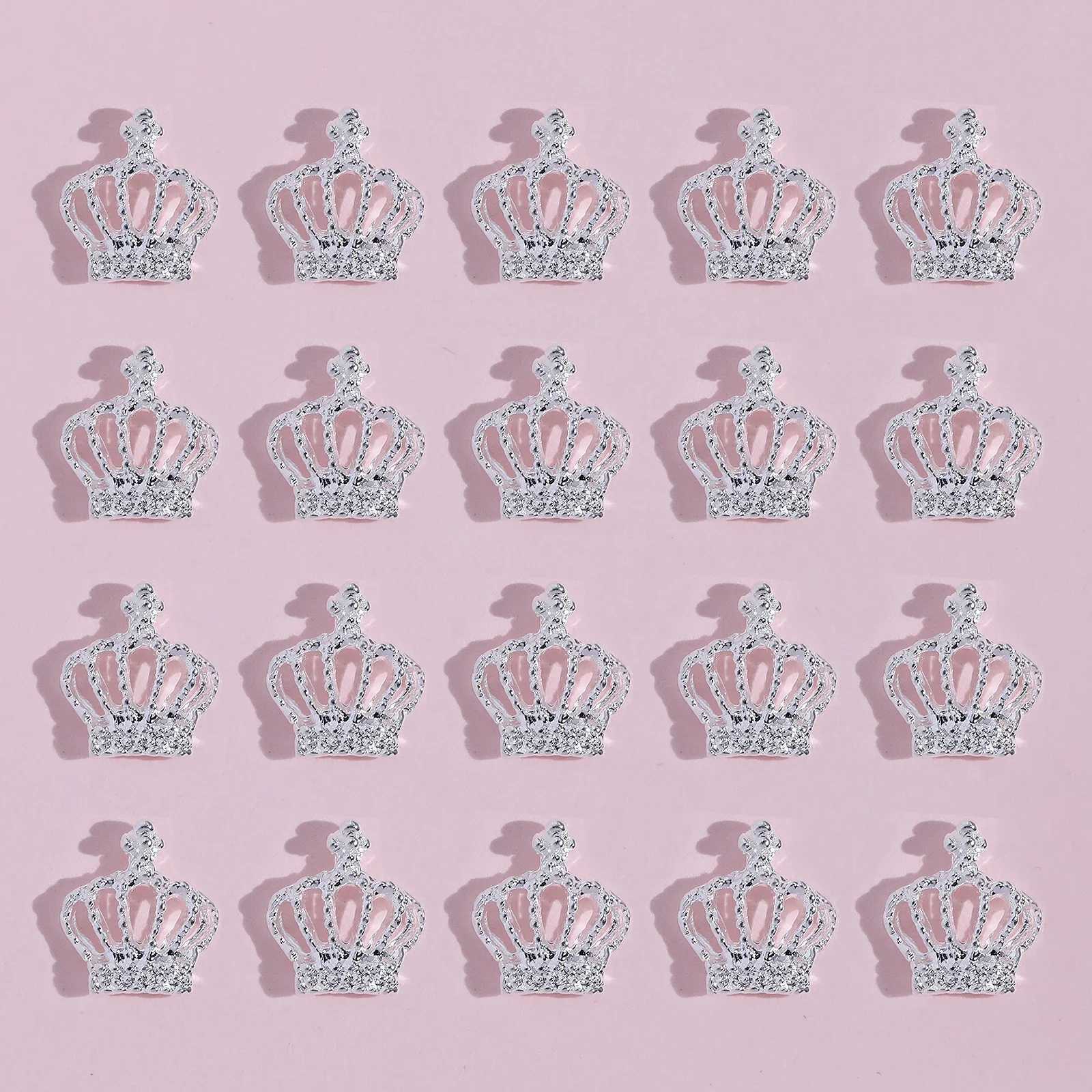 20 Crown Design Nail Charm with Rhinestone Nail Art Accessories DIY Nail Art Supplies Suitable for Women and Girls to Decorate W240829