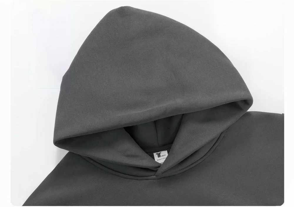 500GSM heavy-duty fashionable mens hoodie new autumn and winter casual thick cotton mens solid color hoodie mens sports shirt M240830