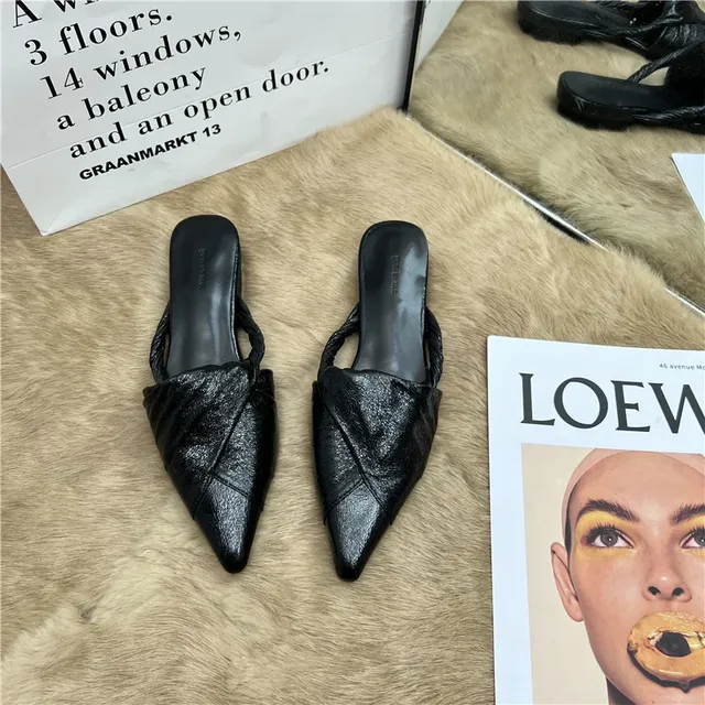Spring 2024 Slip On Women Mules Slipper Fashion Pointed Toe Ladies Elegant Beach Sandal Casual Low Heel Slides 6fc1 per e1d