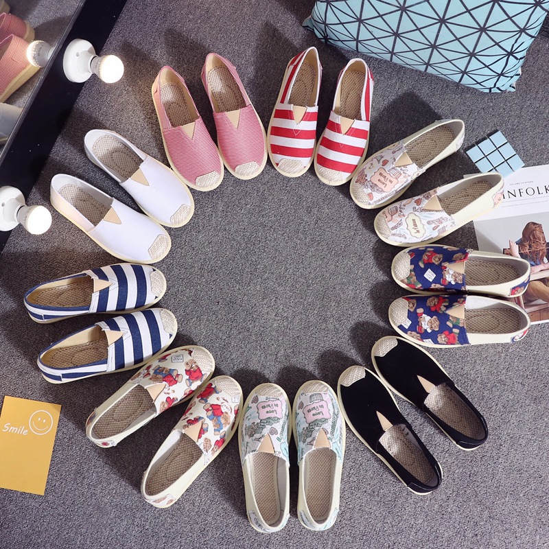 Women Loafers Slip On Flats Female Casual Stripe Comfortable Soft Cotton Mother Shoes Ladies Fashion Footwear 2019 4e32