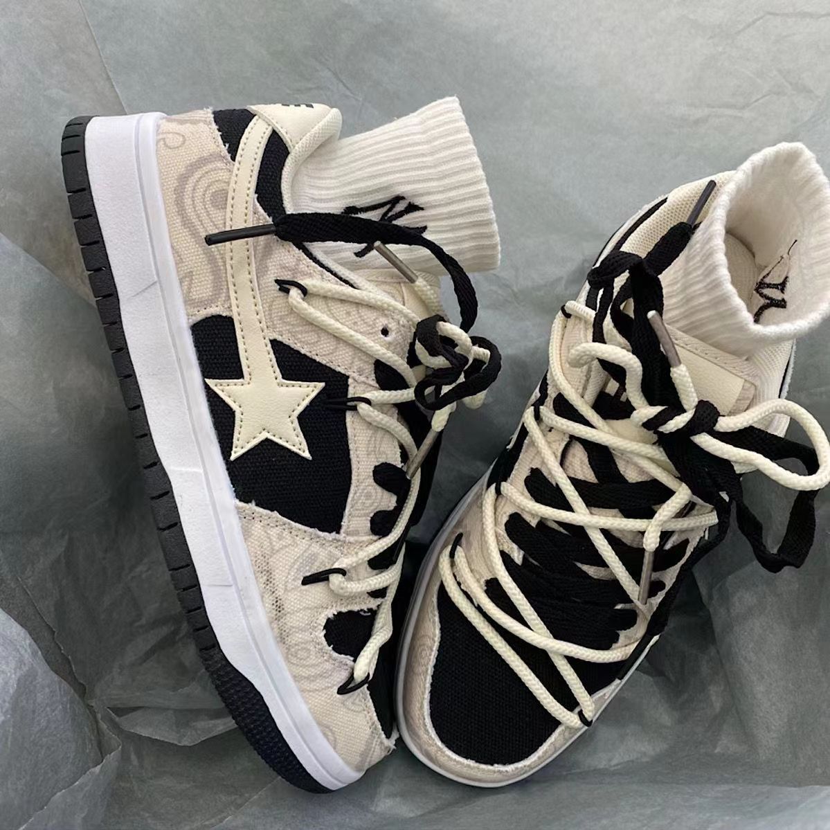 INS Platform Women's Sneakers Couple Tennis Casual Spring Autumn Lace Up Trend Flats Shoes Sneakers Female Sports Shoes Woman
