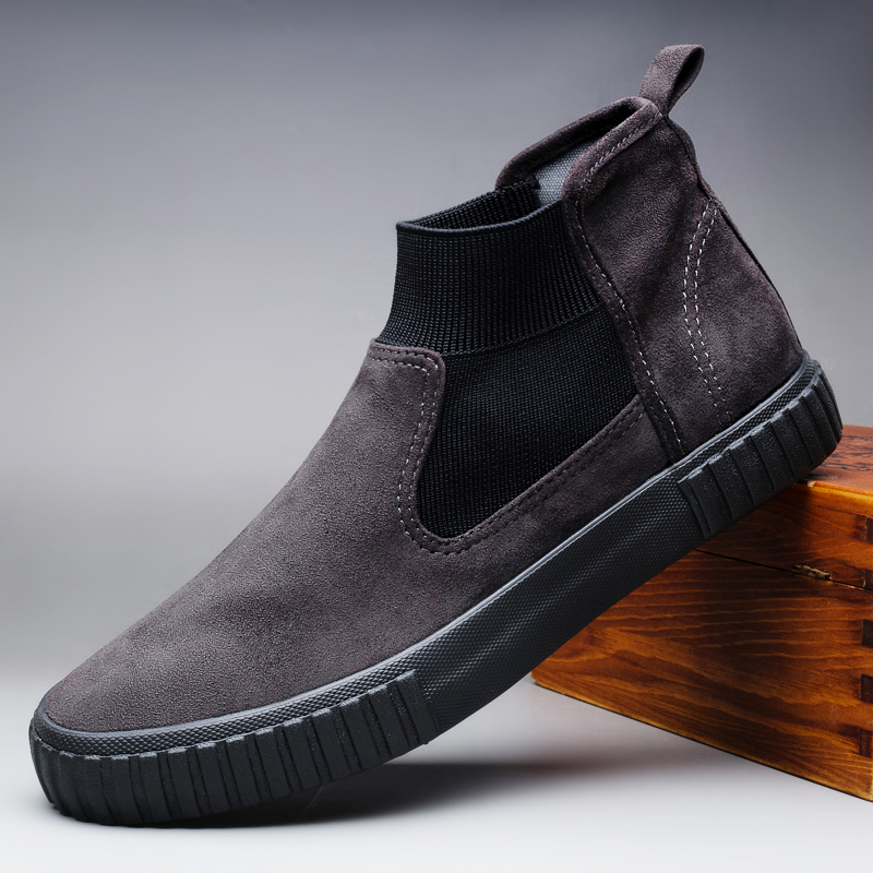 Men Suede Boot Shoes Spring Fashion Casual Men Ankle Chelsea Boots Male Shoes Suede Leather Slip On Motorcycle Man Boot SS9866