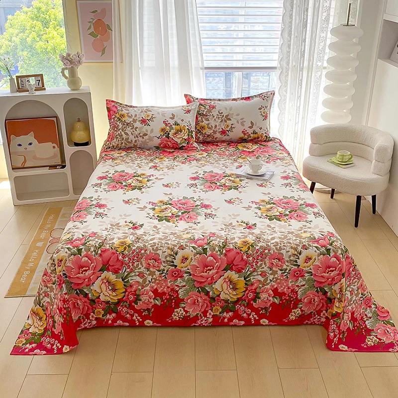 Sheet Bedding Full set of floral printed plain bedding Sabanas bedding single/large/large bedding 240830