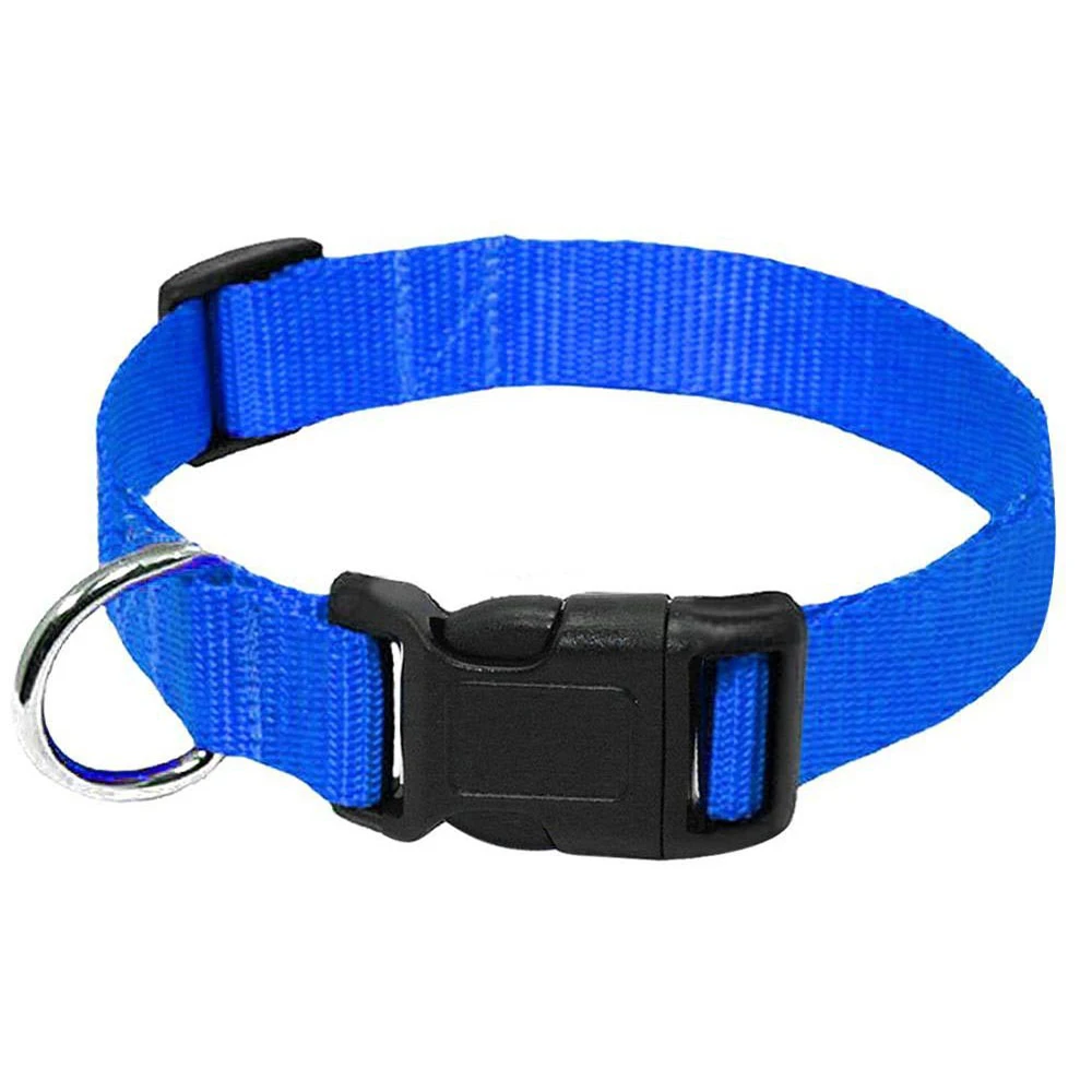 Adjustable Nylon Collar Strong and Durable Pet Collar with D-ring To Hang Dog Tags and Small Items for Small Medium Large Dogs