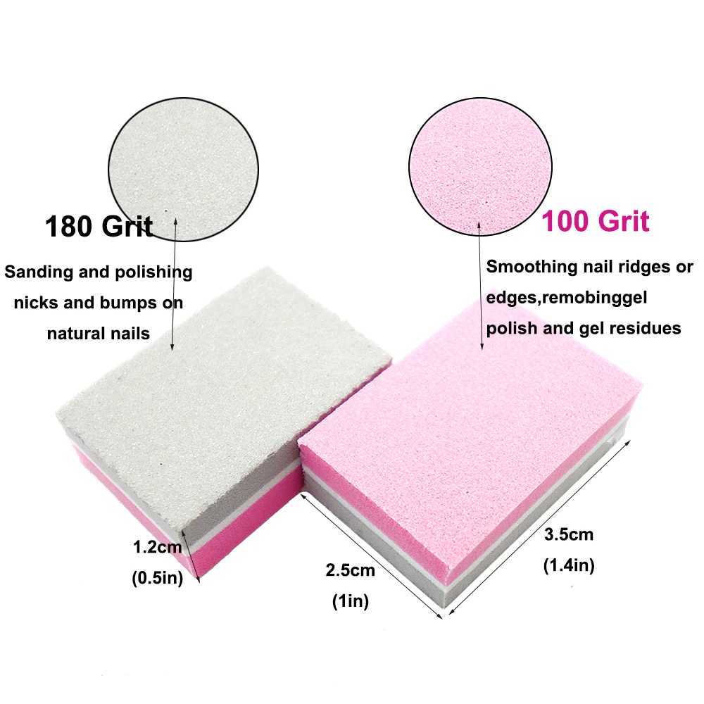 10 pieces/batch of Rescue nail file products double-sided sandpaper small sponge square Neil file tool gravel 100/180 to salons/professionals W240829