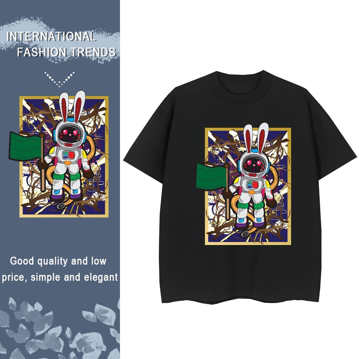 Popular Women Tshirts 230g 100% Cotton planet Casual Woman T Shirts Breathable Custom Print Oversized Tops Tees