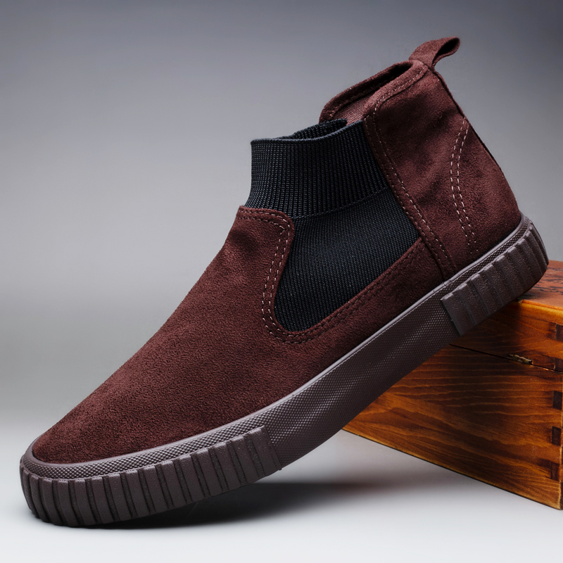 Men Suede Boot Shoes Spring Fashion Casual Men Ankle Chelsea Boots Male Shoes Suede Leather Slip On Motorcycle Man Boot SS9866