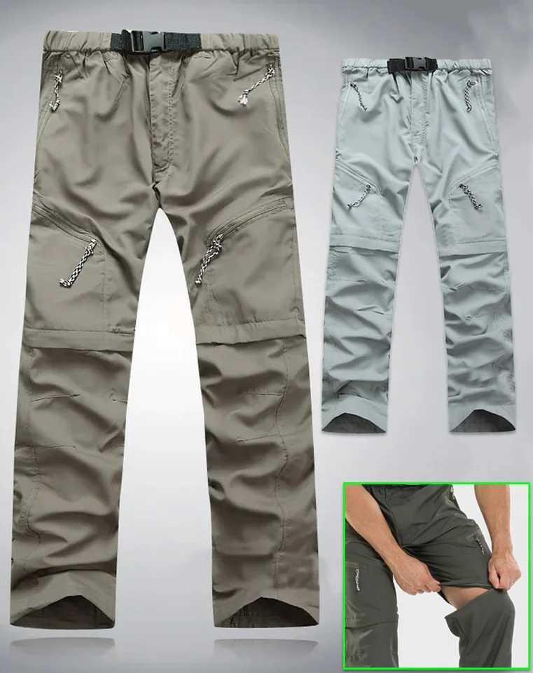 Mens quick drying pants outdoor tactical waterproof detachable pants hiking sports breathable hiking shorts W240829
