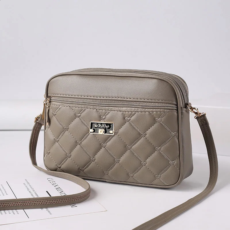 Puffer Womens One Shoulder Square Bag Cross border Foreign Trade Lingge PU Ten Font Versatile Small Messenger Bag 240830