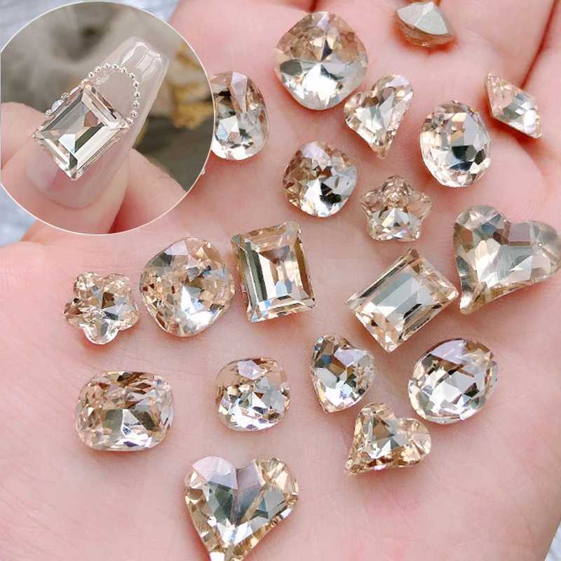 10/25 Sharp Bottom Crystal Nail Art Water Diamond Mixed Shape Large Crystal Nail Charm High Quality Sparkling Stone Nail 3D DIY Stickers W240829