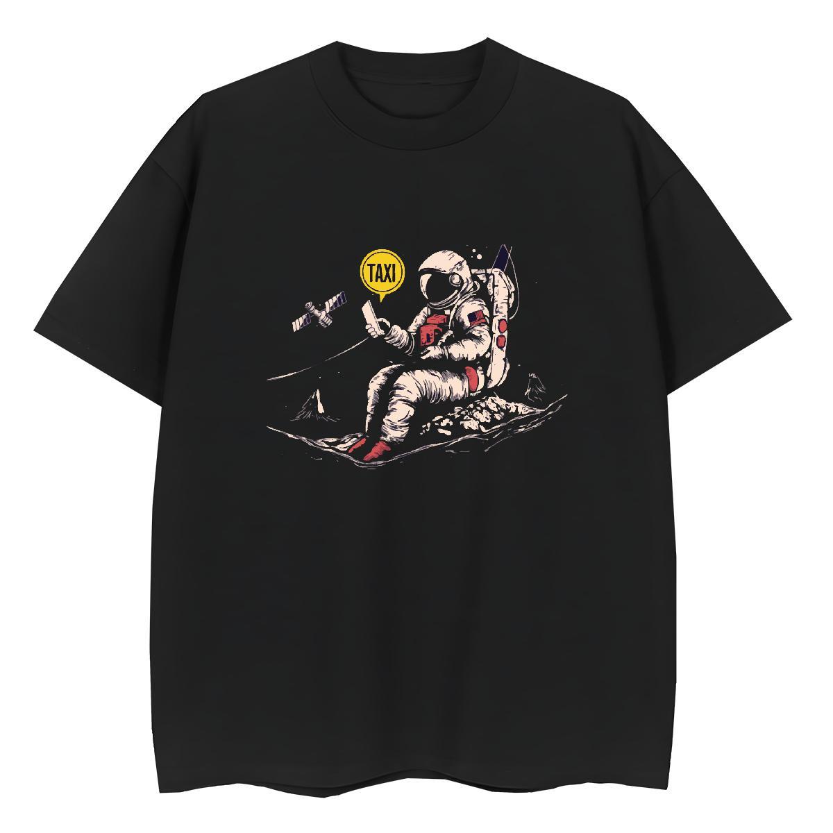 Popular Couples T Shirts 100% Cotton 230g cosmonaut Beach Women T Shirts O-Neck Short Sleeve Plus Size Custom Tees Shirts