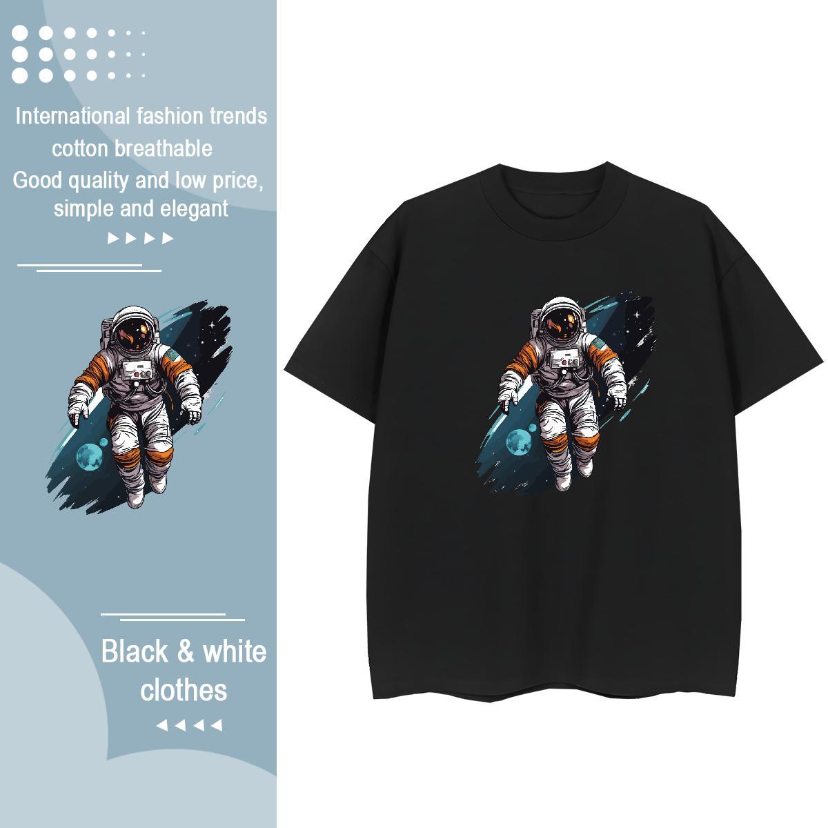 High quality Womens Tshirts 100% Cotton 230g universe Street T Shirt For Woman Round Neck Short Sleeve Skull Tops Tees