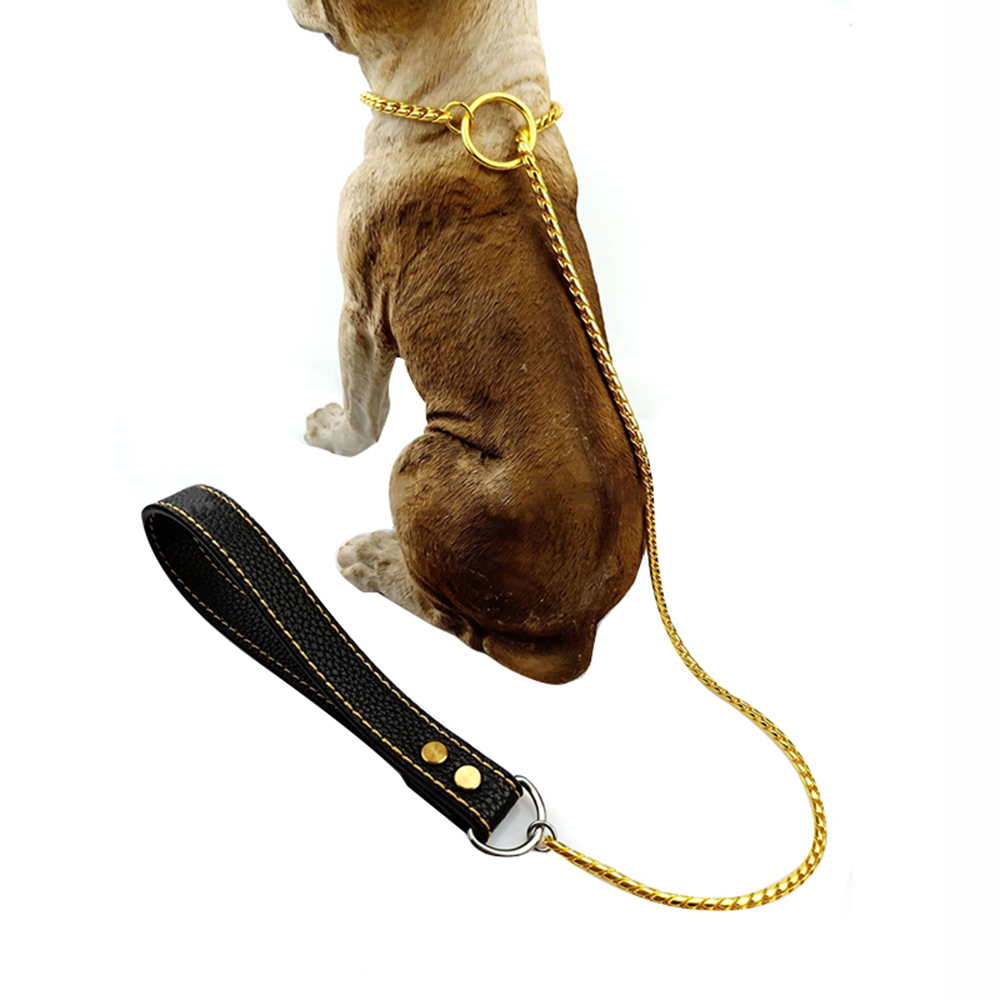 Stainless Steel Dog Slip Lead Dog Chain Leash for Small and Big Dogs No Pull Puppy Pet Training Leash Slip Chain Collar for Dogs