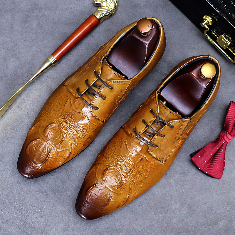 Mens Formal Shoes Genuine Leather Oxford Shoes For Men Black Dress Wedding Business Laces Leather Brogues Shoes Size 46