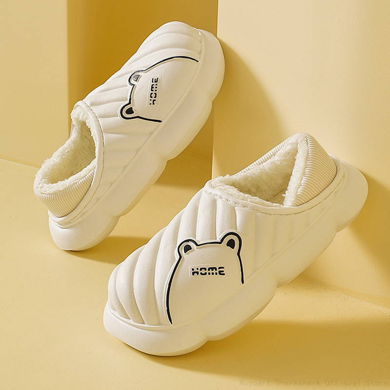 New Women Men's Winter Thick Soles Home Quality Plush Men Waterproof Eva Lovers Household Cotton Slippers Shoe 87Fb