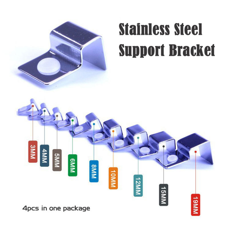 4pcs Fishing Tank Cover Support Bracket Stainless Steel Holder Glass Aquarium Isolation Plate Accessory Fishbowl Aquatic Supply